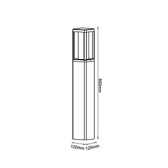 Уличный светильник 12*12*80-80 см, вр  см, 1*E27*20W, K, Mantra Nevada MAN8901, черный