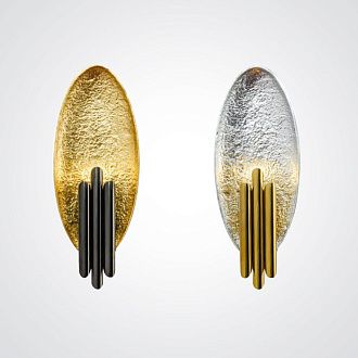 Бра Corrugation Gold 20*18*18 см, 2*G9*40W, ImperiumLoft 44.642, Чёрный, Золотистый, Серебристый