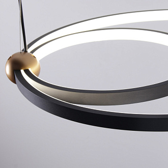 Подвесная люстра 50*160 см, 40W, Favourite TORNADO 4569-1P матовый черный, матовое золото, белый акрил