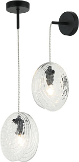 Подвесной светильник 15*150 см, 1*E14, 40W, Stilfort AURA 2183/02/01PW черный