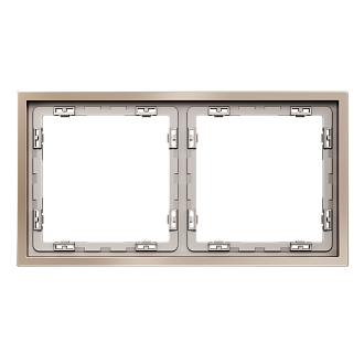 Рамка металлическая на 2 поста, S70 Metal, платина Voltum VLSM120210