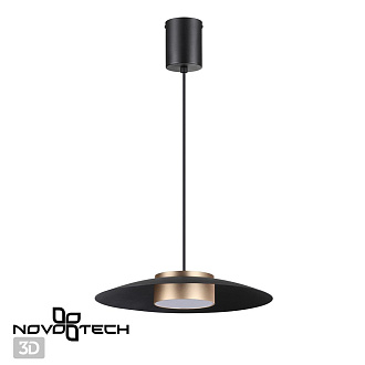 Подвесной светодиодный светильник Novotech Pilz 358591, 18W LED, 4000K, черный-золото