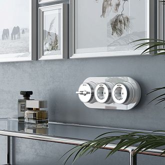 W5822050 Выключатель на 4 положения двухклавишный Vintage, белый матовыйхром Werkel, 4690389183157