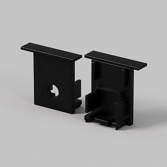 Комплект заглушек (для профиля 22×22) 2 шт., ALM-2222-B-EC 642051, 1*2*2 см, Maytoni Led Strip 642051, Черный