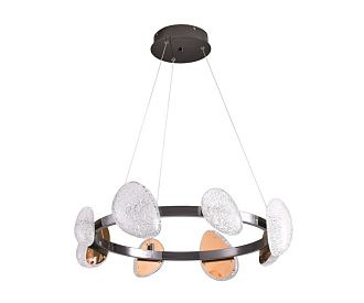 Подвесная люстра 60 см, 48W, 4000K, 15 м2, с пультом, диммируемая Kink Light Юнни 07693-8A,29, черный