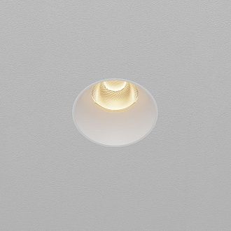 Встраиваемый светильник 9*8 см, вр 6 см, *LED*9W, 3000K, Maytoni Dip DL124-10W-3K-TRS-W, Белый