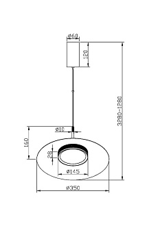 Подвесной светильник 35*328 см, LED, 12W, 3000К, Maytoni El MOD041PL-L15B3K1 черный