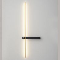 Настенный светильник 70 см, 6W, 3000-6000K, Crystal Lux CLT 077W700 BL-BS, черный-латунь