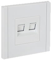 Розетка компьютерная 2-ая RJ45 кат.5E FP233 белый IEK FORTE&PIANO, FP-K20-1-K01