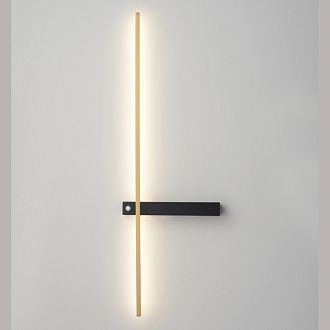 Настенный светильник 70 см, 6W, 3000-6000K, Crystal Lux CLT 077W700 BL-BS, черный-латунь