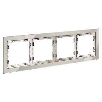 Рамка стеклянная Voltum S70 на 4 поста, кашемир, стекло Стекло/пластик  VLS110403