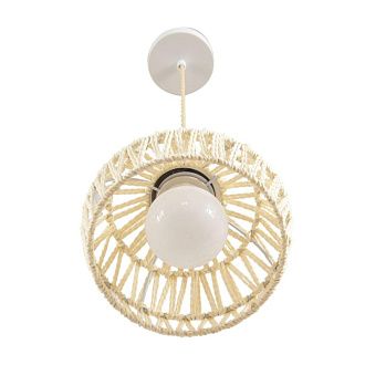Подвесной светильник 20 см, Lumion Eco Boho 8368/1B, белый-джут