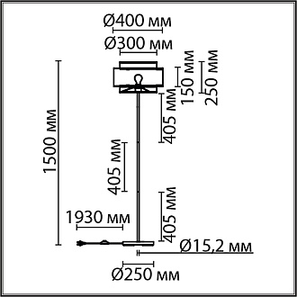 Торшер 40*40*150 см, 1*E27 Lumion Launa 8043/1F черный