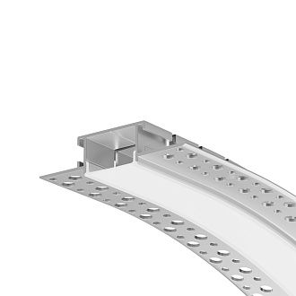 Алюминиевый профиль встраиваемый с вертикальным изгибом Maytoni Led Strip Встраиваемый со скрытым фланцем профиль Серебро 636005