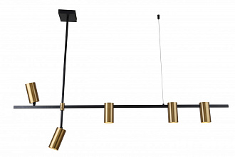 Люстра на штанге 120*10*50/80 см, 5*GU10 LED  Бронза, Черный Stilfort Ausver 2162/05/05P