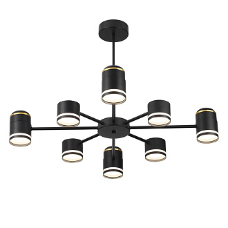 Люстра потолочная 79*31/51 см, 8*GX53*10W+4*LED*5W 2700K Lumion Virsava 8234/8C черный