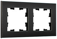 BRITE Рамка 2 поста РУ-2-1-БрЧ металл черный