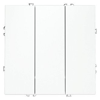 Выключатель встраиваемый Voltum S70 трехклавишный 10А, белый матовый пластик Soft touch VLS030102