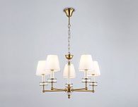 Подвесная люстра с абажурами и хрусталем **44-113 см, 5*E14*40W, K, Ambrella Light High Light LH71021, латунь