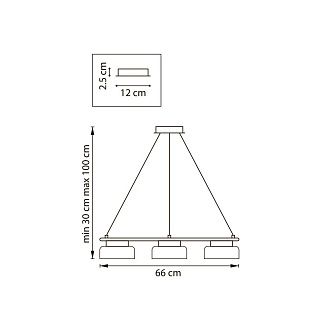 Люстра 66*58,9*100 см, 6*Gx53*12W, Lightstar Fico II 740167, Черный