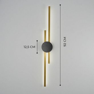 Светильник настенный SAPFIR (B2128-920GL+BK) SPF-4858 ЗОЛОТО+ЧЕРНЫЙ  D920*125/H60/2/LED/16W/4500K NATT 24-12
