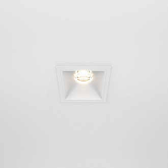 Светильник 7 см, 10W, 3000K, Maytoni Downlight Alfa LED DL043-01-10W3K-SQ-W, белый