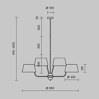 Подвесной светильник Maytoni MOD360PL-08B **47-107 см, 8*E14*40W, K, Maytoni Modesto MOD360PL-08B, Черный