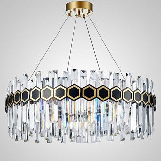 Подвесная люстра MILAN D100 100*100*30 см, 1*LED*112W, 3000, 4000, 5000K, ImperiumLoft MILAN01, Чёрный, Золотистый, Серебристый