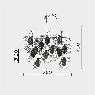 Бра 35*15*45 см, G9 4xG9W, , Золото MODESTYLE MS.2111.350 GD