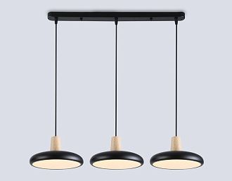 Светильник светодиодный подвесной 55*20*80- см, **W, 3000-6000K, Ambrella Light Comfort FL4841, черный, дерево
