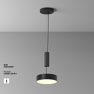 Потолочный светильник 22*6 см, LED 24W 3000K Maytoni Technical Zon C032CL-24W3K-RD-B черный