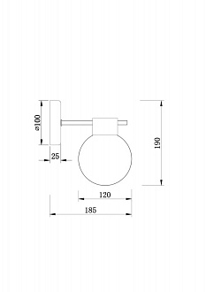 Бра 19 см, Freya Gatsby FR5233WL-01BS, черный-латунь