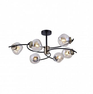 Потолочная люстра Omnilux Moncalvo OML-95307-06, диаметр 82 см, черный-бронза