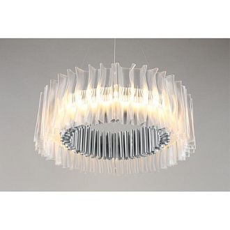 Подвесная люстра 60*60-200 см, 1*LED, 60W, 3000K, Aployt Milena APL.654.03.60, серый