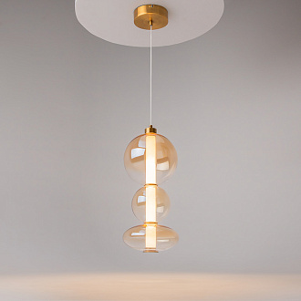 Подвесной светильник 20*20*371 см, LED, 24W, 3000К, Maytoni Futuro MOD307PL-L24BS3K латунный