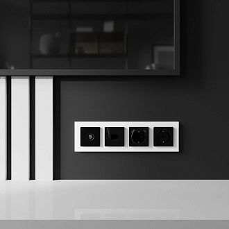 W1183048 ТВ-розетка оконечная, черный акрил Werkel, 4690389197765