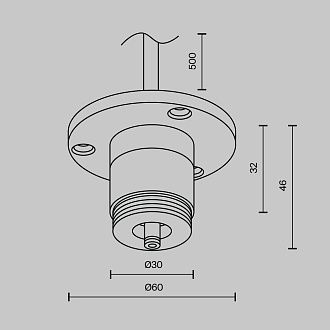 Основание с внешней резьбой с вводом питания Maytoni Shelf CA022BO-P-B