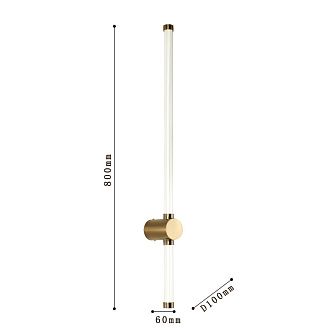 Бра Favourite Lignum 3057-2W, D100*W60*H800, золота, белый плафон цилиндрической формы из акрила