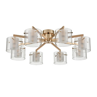 Люстра потолочная 85*25 см, 8*E14 Lumion VERDI 6587/8C золото, прозрачный