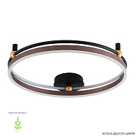 Светильник потолочный 68*10 см, LED*72W 3000-6300K Черный/Кофейный/Золото Crystal Lux FERNANDO PL72W LED COFFEE/BLACK