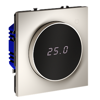 Терморегулятор электронный Voltum S70 с индикацией и датчиком, для теплого пола, шелк пластик/стекло Soft touch VLS070104