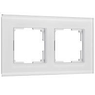 W0023101 Рамка на 2 поста Senso, белый, стекло soft-touch Werkel, 4690389200359