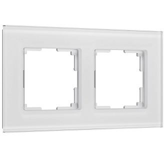 W0023101 Рамка на 2 поста Senso, белый, стекло soft-touch Werkel, 4690389200359
