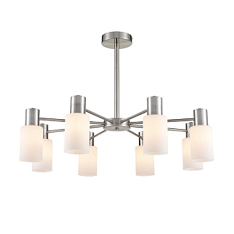 Люстра потолочная 72*49 см, 8*E14 Lumion MAVE 8099/8C никель, белый