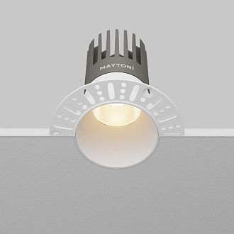 Встраиваемый светильник 10*11 см, вр 7 см, *LED*15W, 3000K, Maytoni Dip DL122-15W-3K-TRS-W, Белый