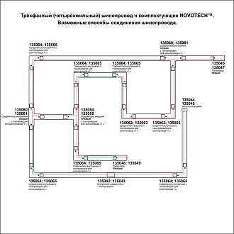 Соединитель Х с токопроводом трехфазный Novotech 135053, черный