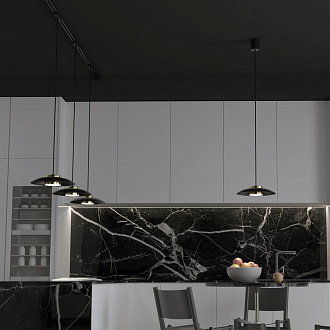 Трековый светодиодный светильник Novotech Pilz 358592, 18W LED, 4000K, черный-золото