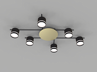 Люстра L870 x W570 x H120, мм, 6*15W (90W), BK (Черный) NewRgy CL-BRIGHT-R001-GX53*6 BK