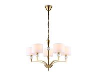 Подвесная люстра с абажурами и хрусталем **88- см, 5*E14*40W, K, Ambrella Light High Light LH71131, латунь