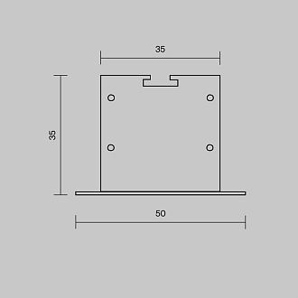 Комплект заглушек (для профиля 50×35) 2 шт., ALM-5035T-S-EC 642034, 1*5*4 см, Maytoni Led Strip 642034, Серебро